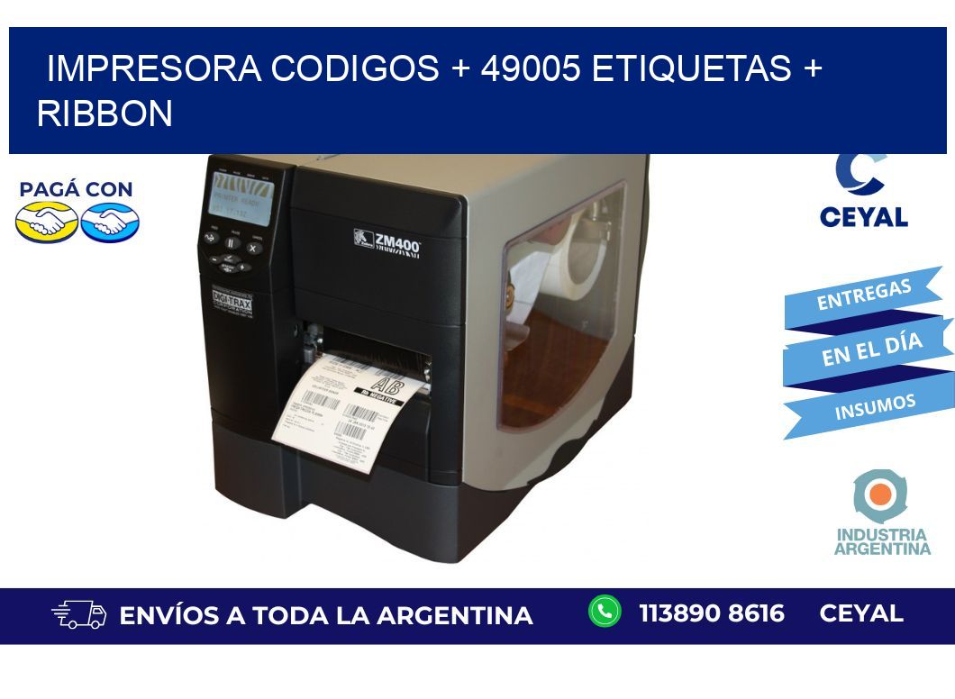 impresora codigos + 49005 etiquetas + ribbon