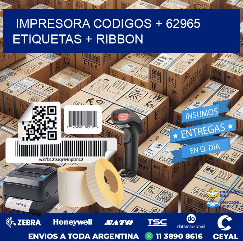 impresora codigos + 62965 etiquetas + ribbon