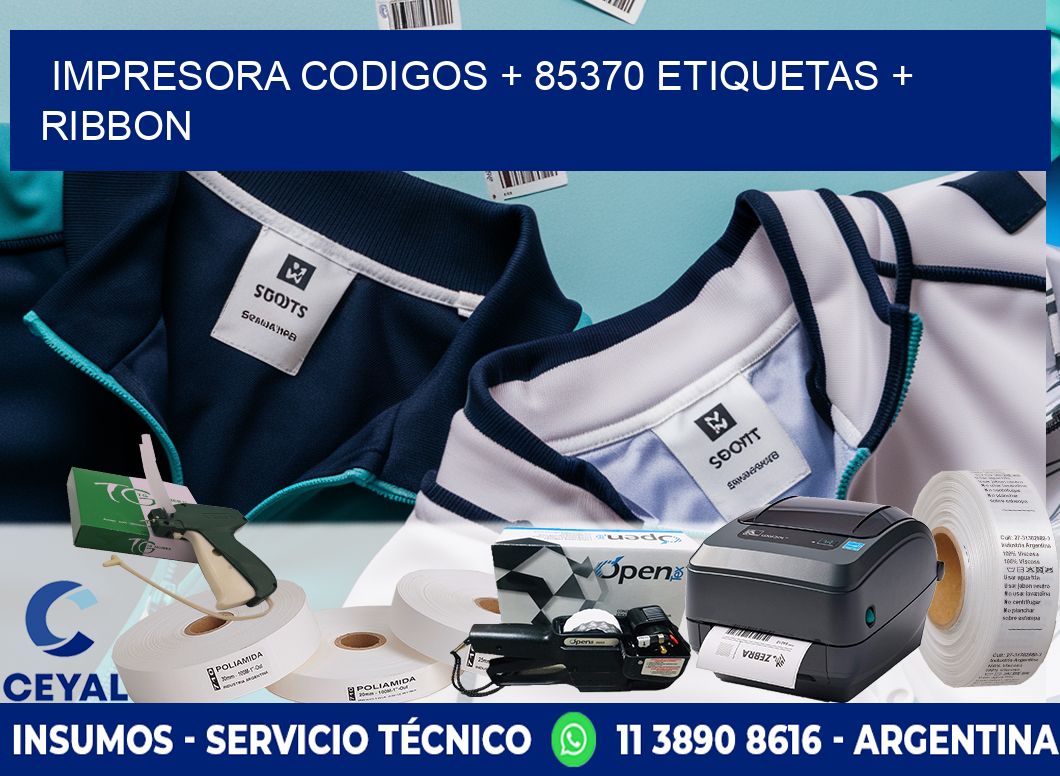 impresora codigos + 85370 etiquetas + ribbon