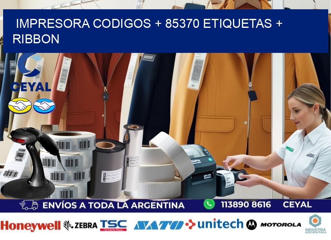 impresora codigos + 85370 etiquetas + ribbon
