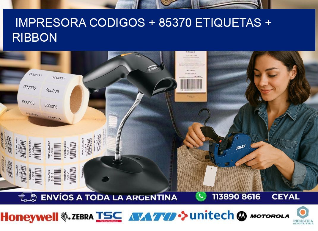 impresora codigos + 85370 etiquetas + ribbon