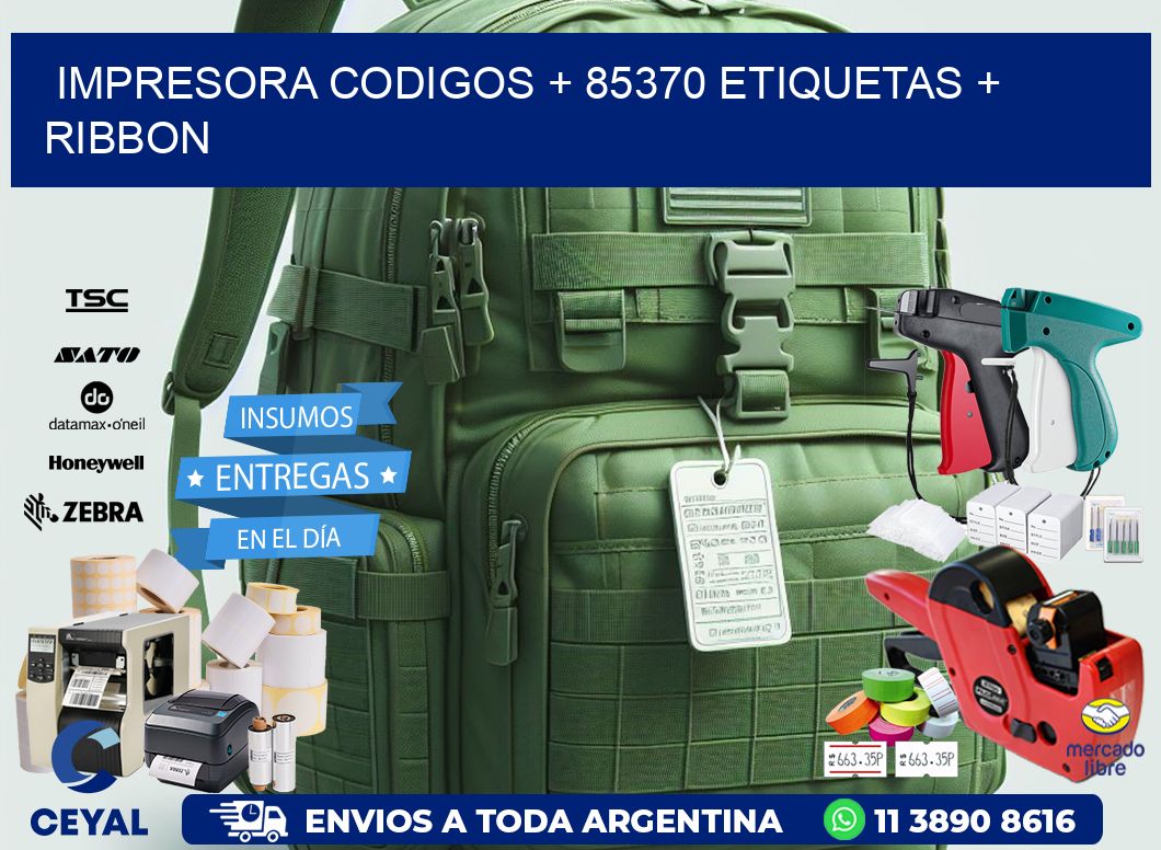 impresora codigos + 85370 etiquetas + ribbon