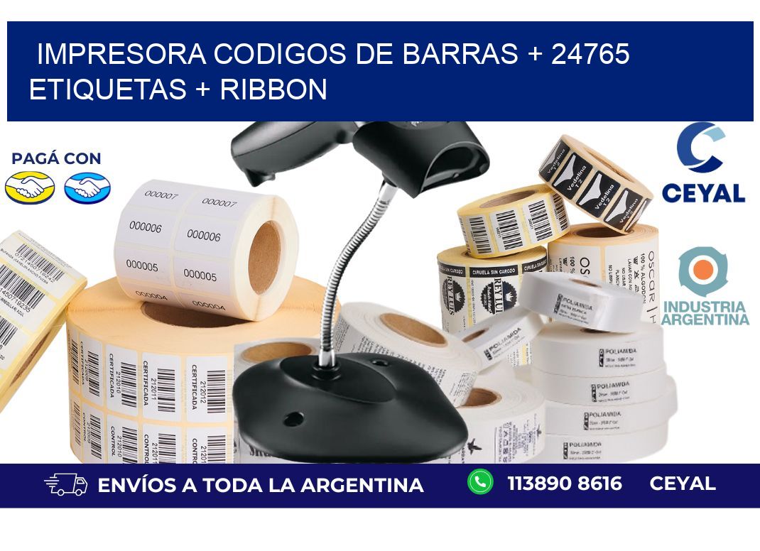 impresora codigos de barras + 24765 etiquetas + ribbon