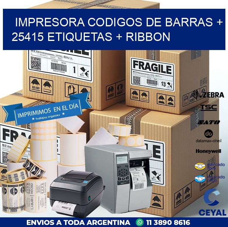 impresora codigos de barras + 25415 etiquetas + ribbon