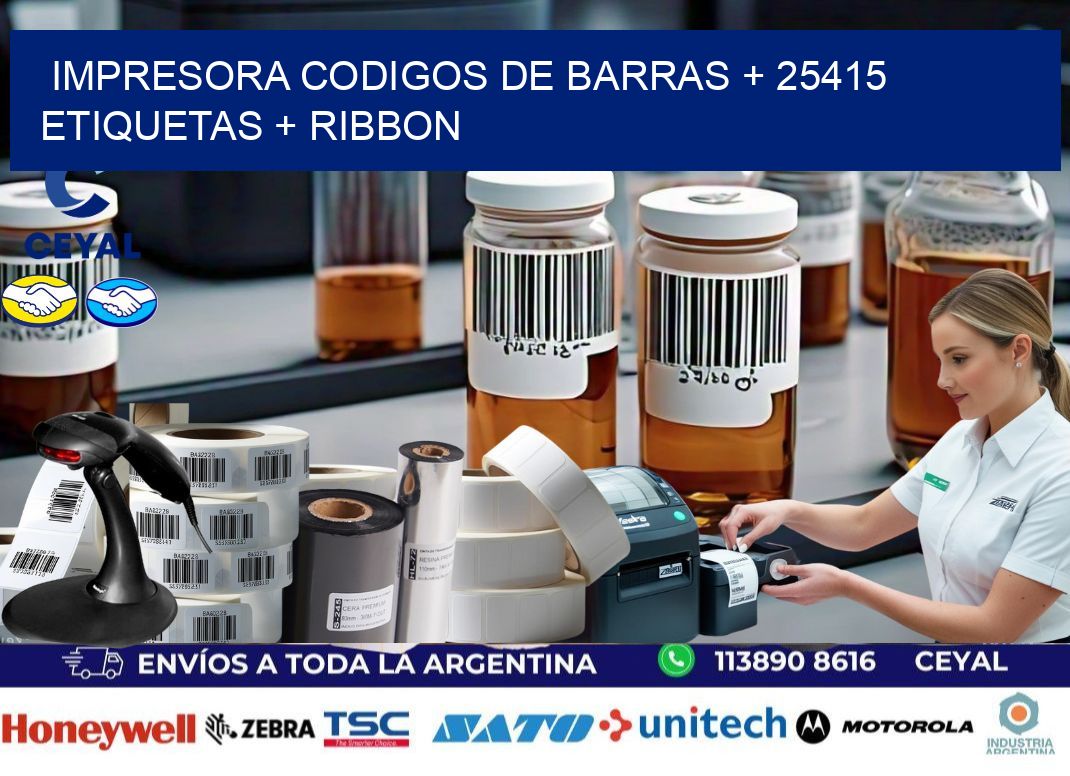 impresora codigos de barras + 25415 etiquetas + ribbon