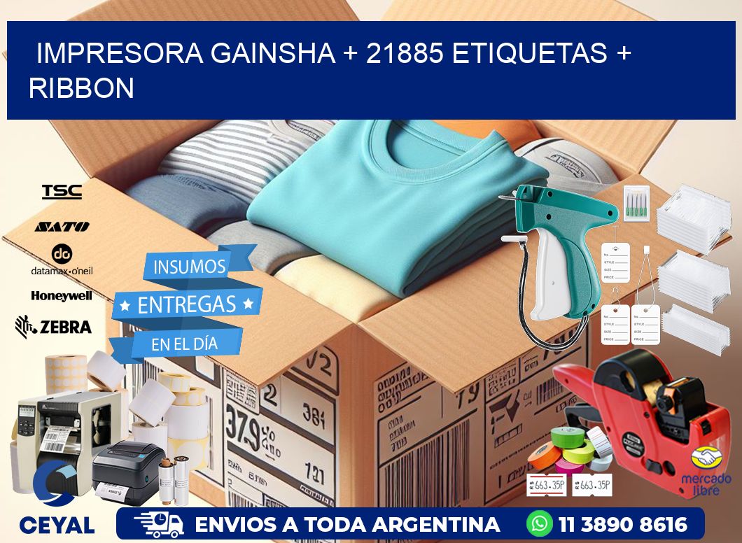 impresora gainsha + 21885 etiquetas + ribbon