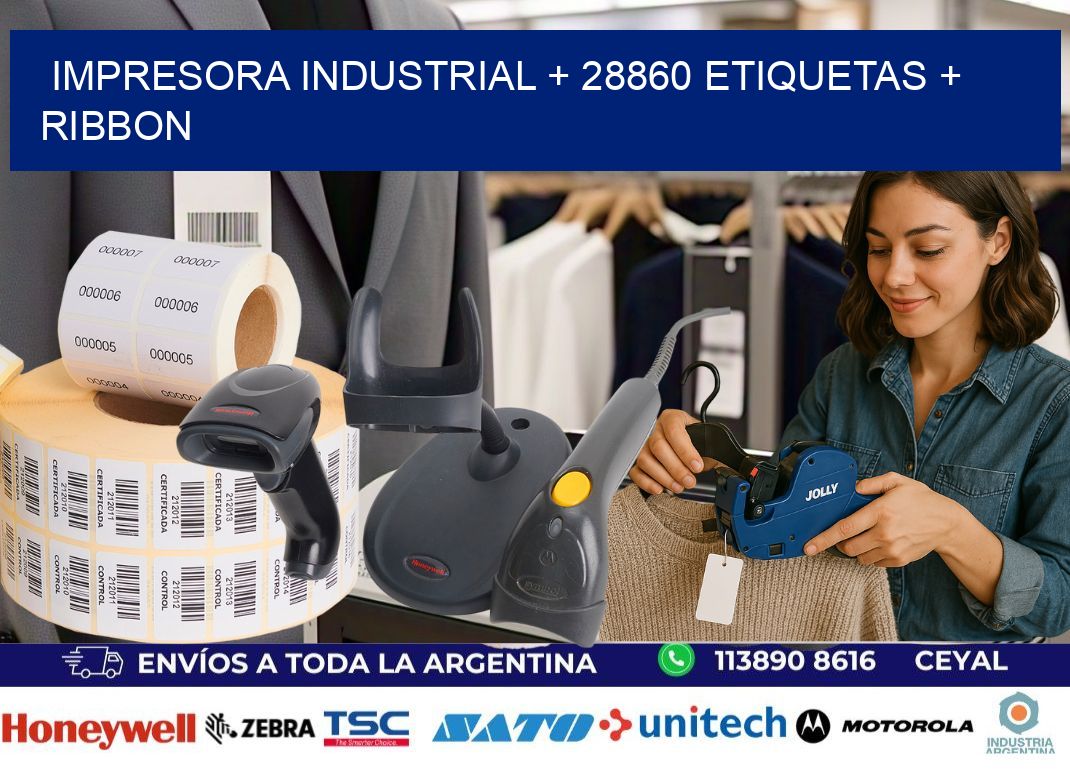 impresora industrial + 28860 etiquetas + ribbon