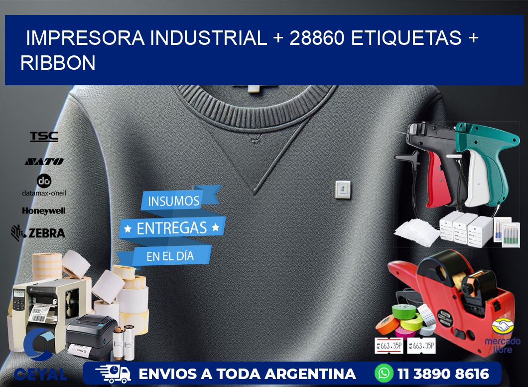 impresora industrial + 28860 etiquetas + ribbon