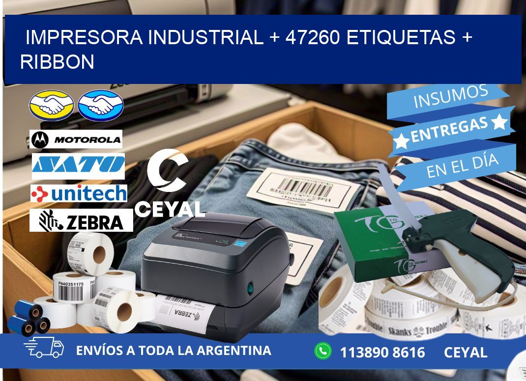impresora industrial + 47260 etiquetas + ribbon
