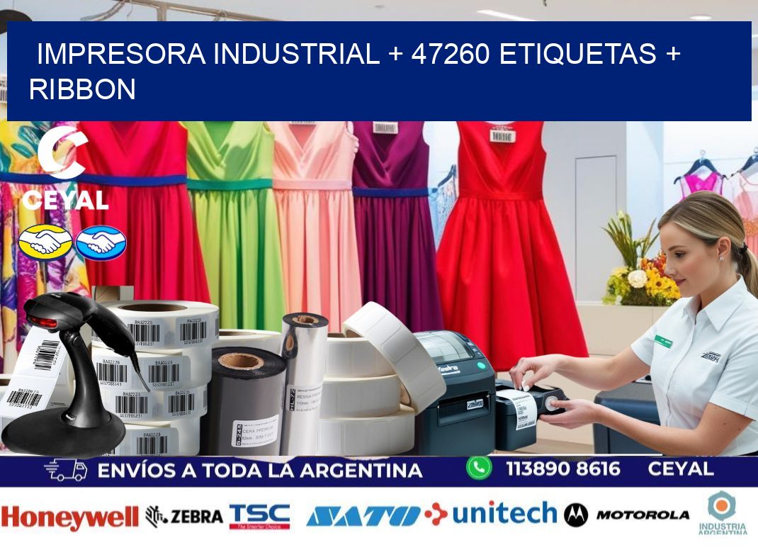 impresora industrial + 47260 etiquetas + ribbon