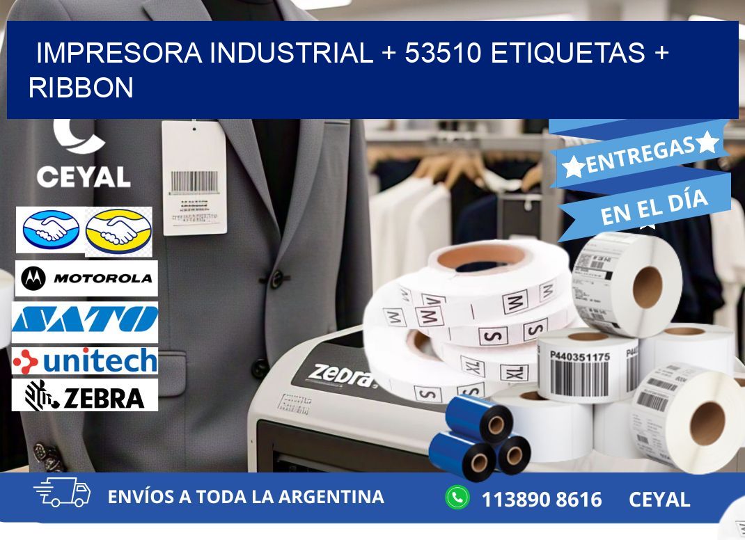 impresora industrial + 53510 etiquetas + ribbon