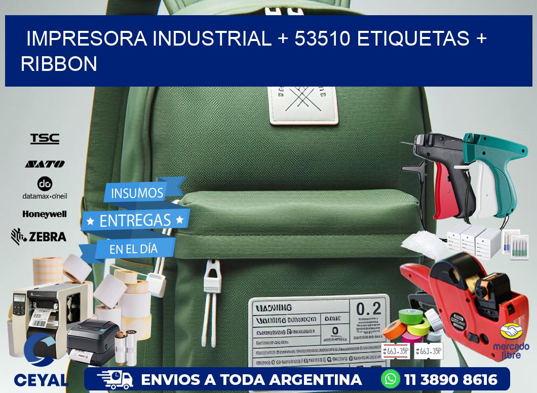 impresora industrial + 53510 etiquetas + ribbon