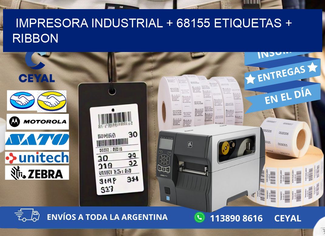impresora industrial + 68155 etiquetas + ribbon
