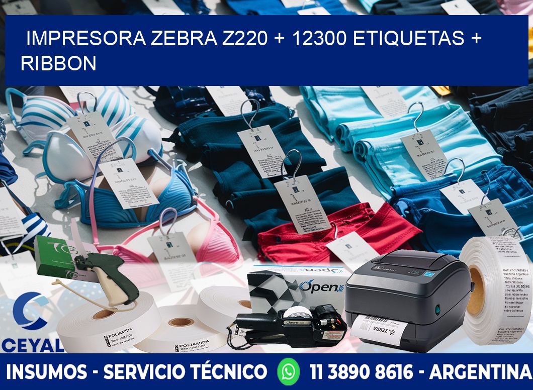impresora zebra z220 + 12300 etiquetas + ribbon