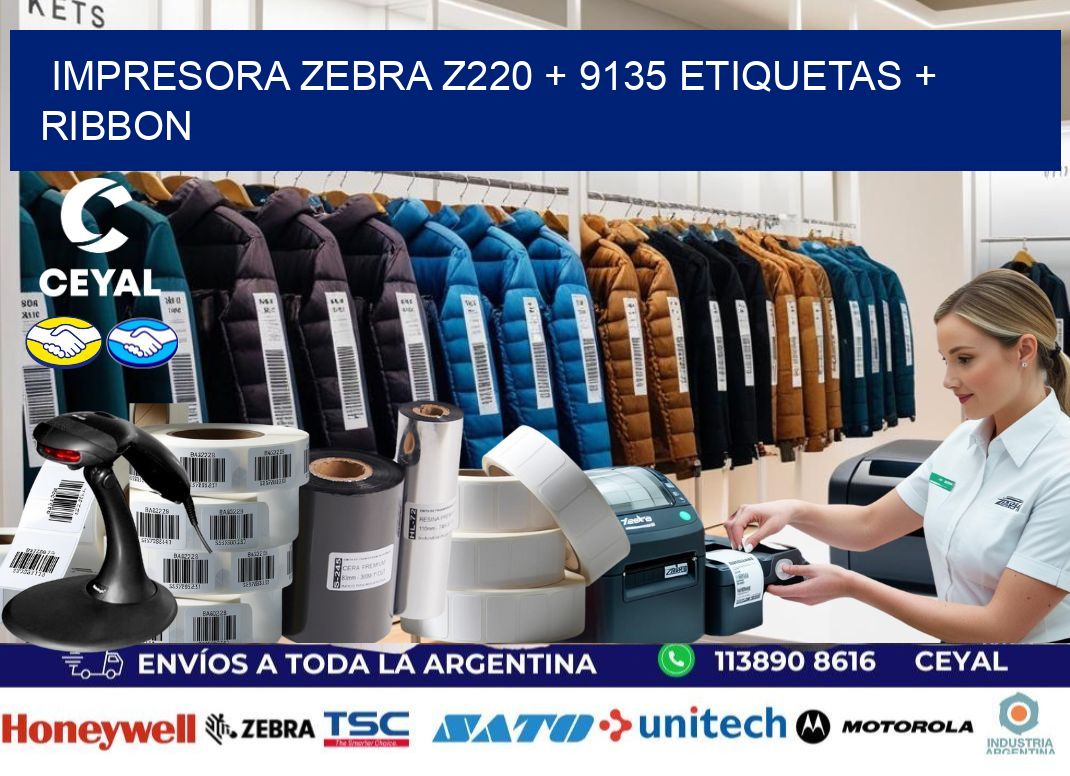 impresora zebra z220 + 9135 etiquetas + ribbon