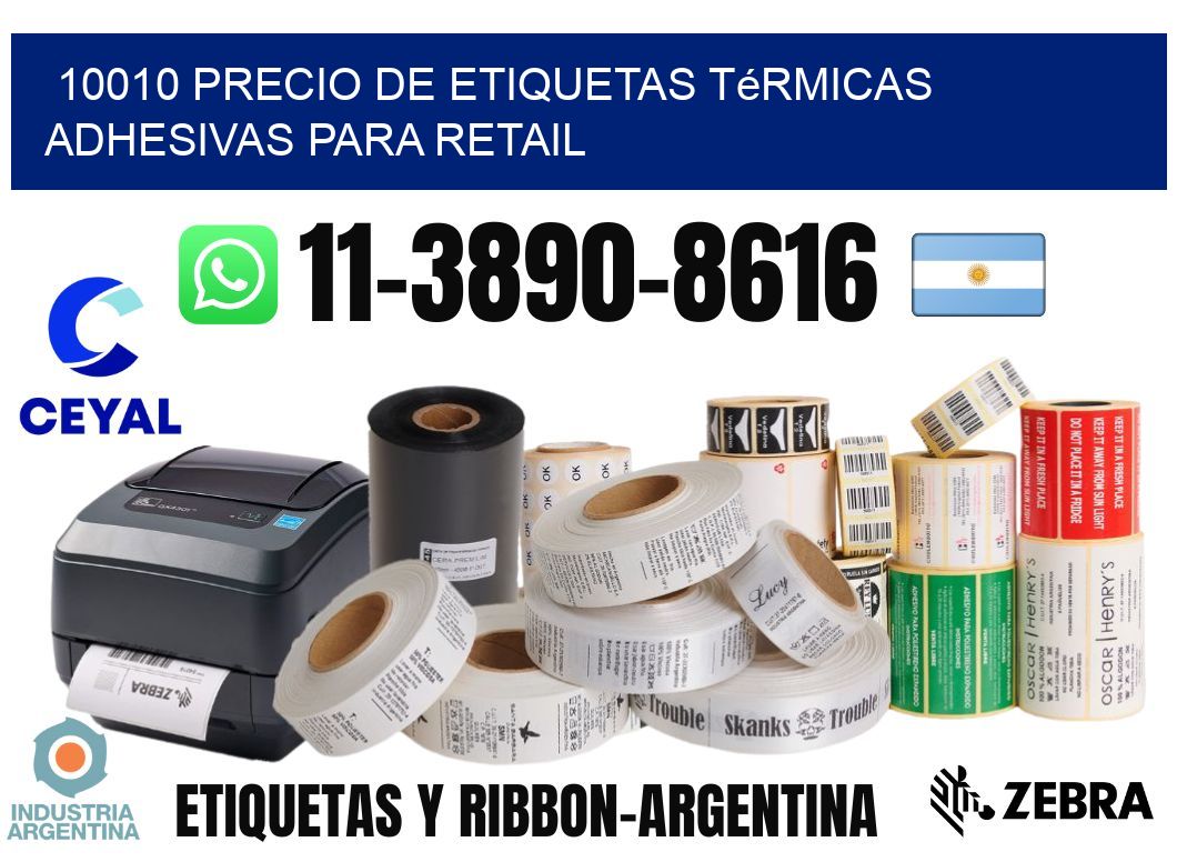 10010 precio de etiquetas térmicas adhesivas para retail