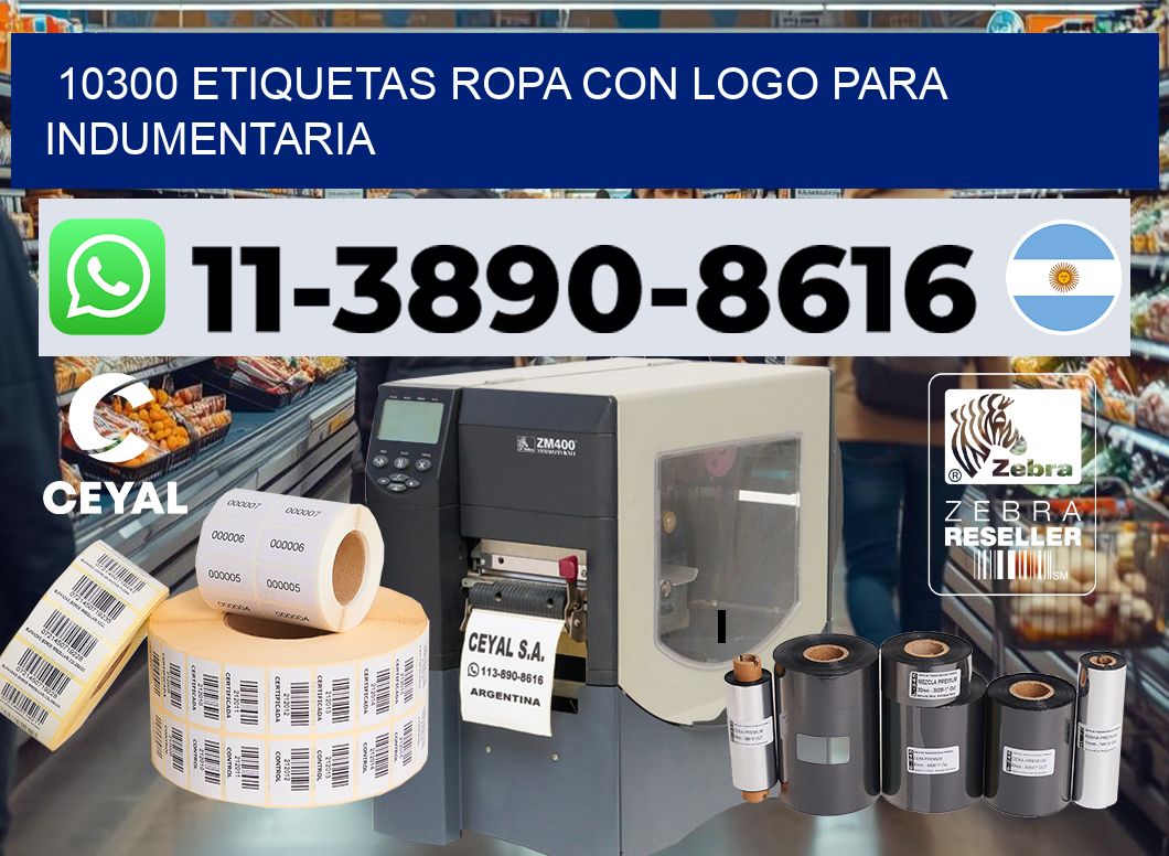 10300 Etiquetas ropa con logo para indumentaria