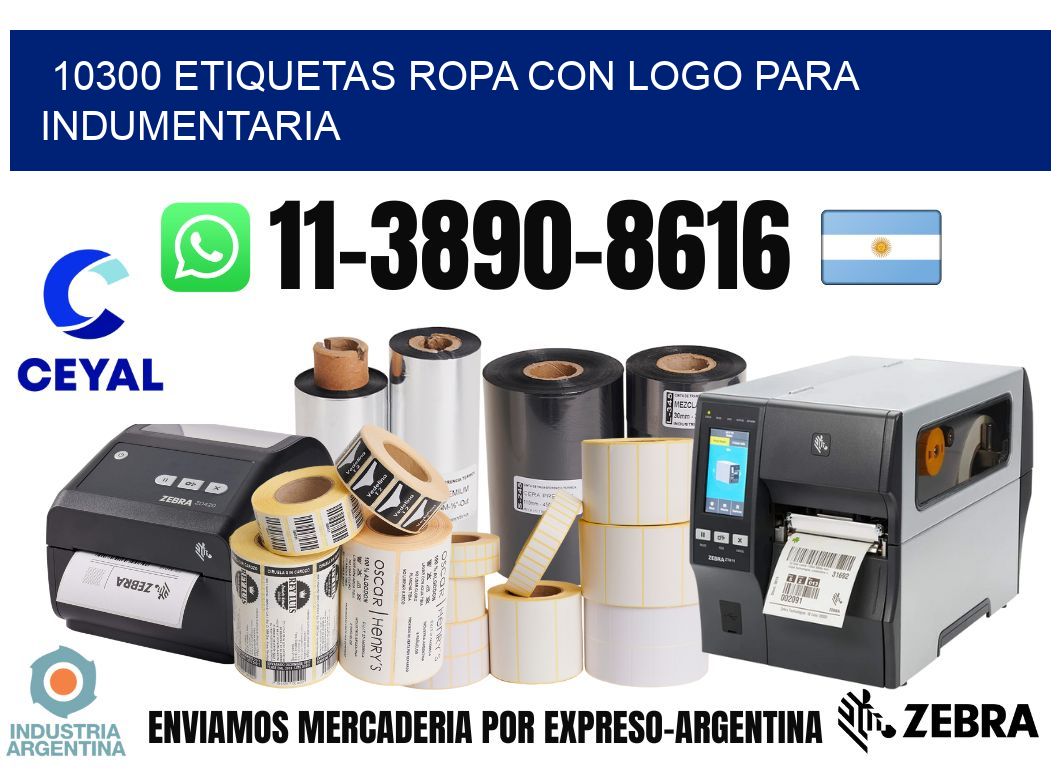10300 Etiquetas ropa con logo para indumentaria