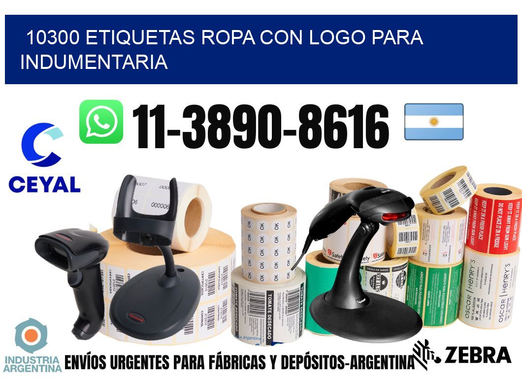 10300 Etiquetas ropa con logo para indumentaria