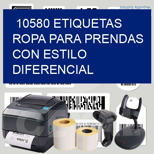 10580 Etiquetas ropa para prendas con estilo diferencial