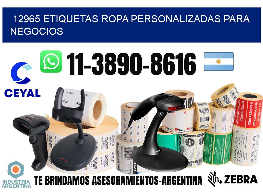 12965 Etiquetas ropa personalizadas para negocios