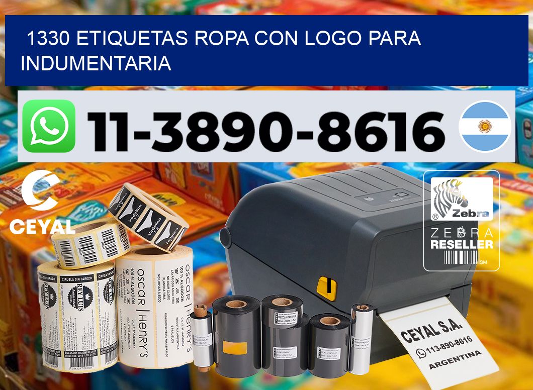 1330 Etiquetas ropa con logo para indumentaria