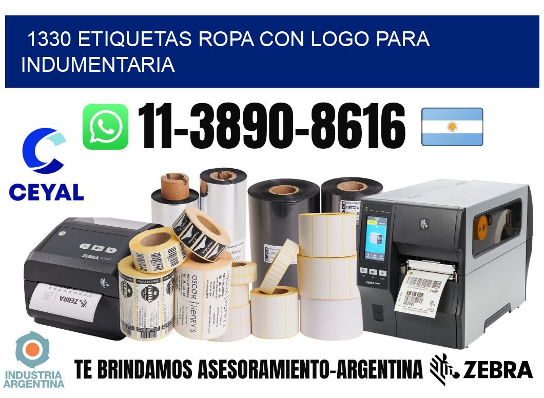 1330 Etiquetas ropa con logo para indumentaria
