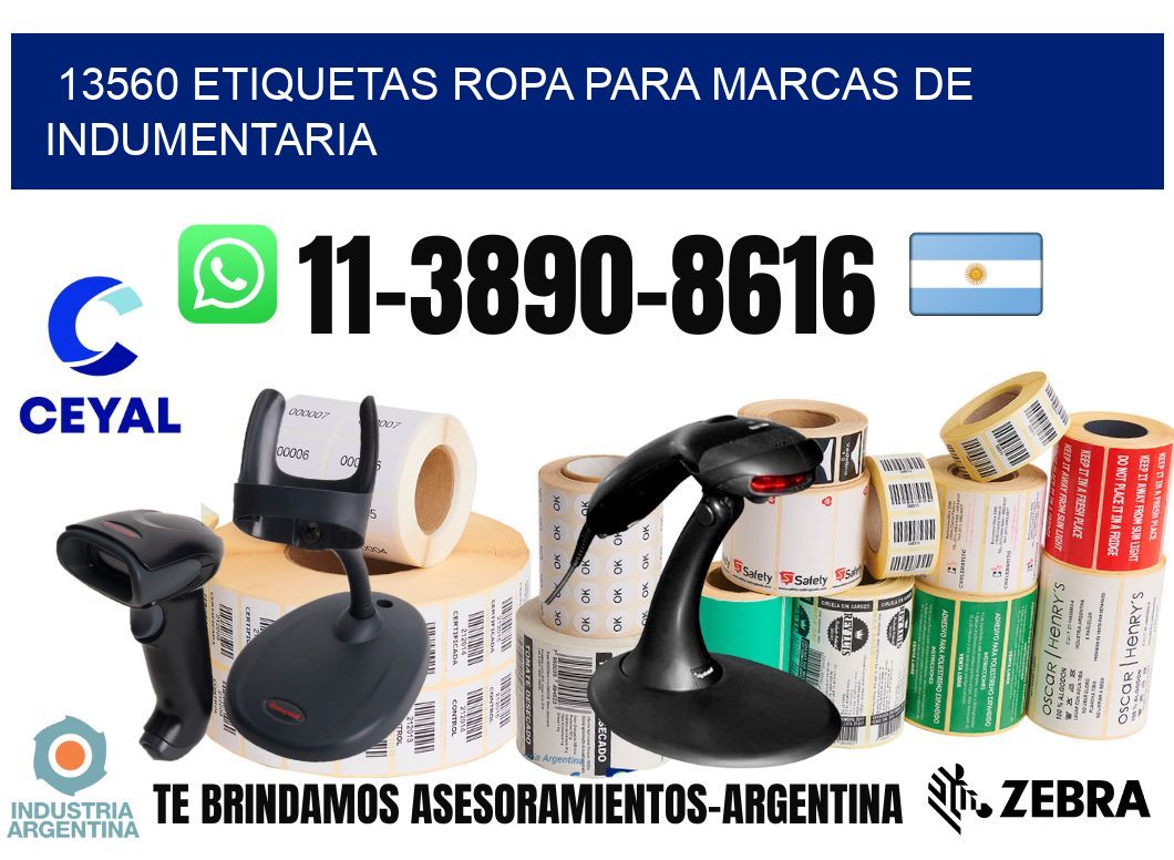13560 Etiquetas ropa para marcas de indumentaria