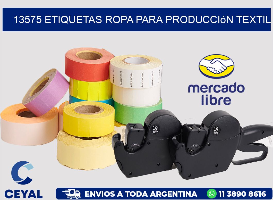 13575 Etiquetas ropa para producción textil