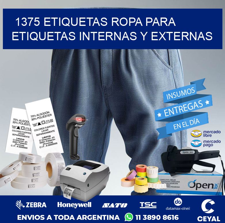 1375 Etiquetas ropa para etiquetas internas y externas