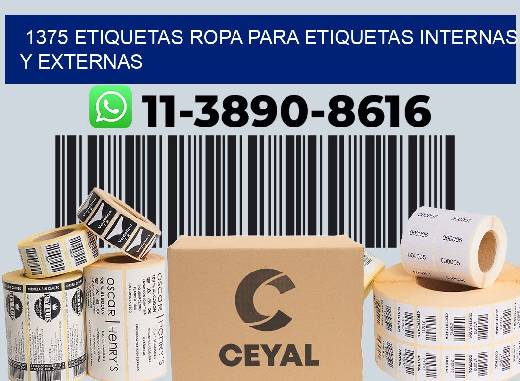 1375 Etiquetas ropa para etiquetas internas y externas