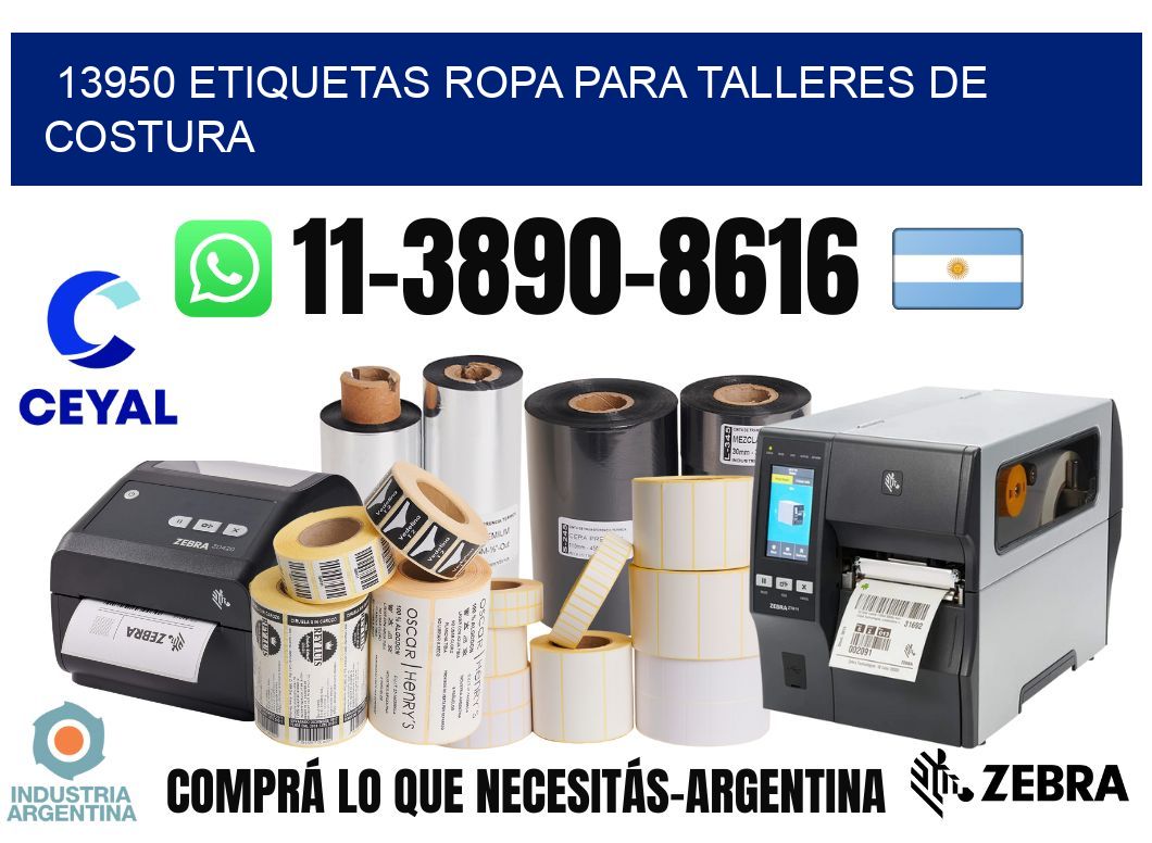 13950 Etiquetas ropa para talleres de costura