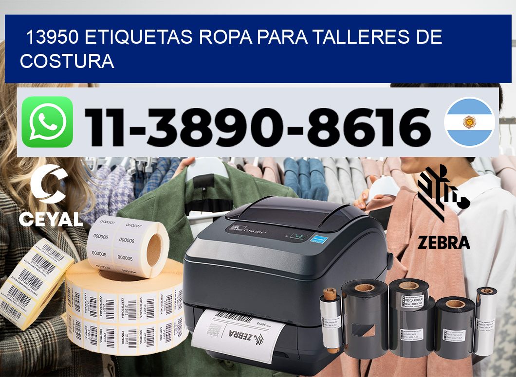 13950 Etiquetas ropa para talleres de costura