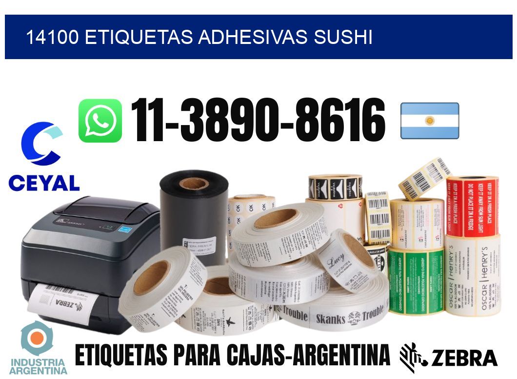 14100 etiquetas adhesivas sushi