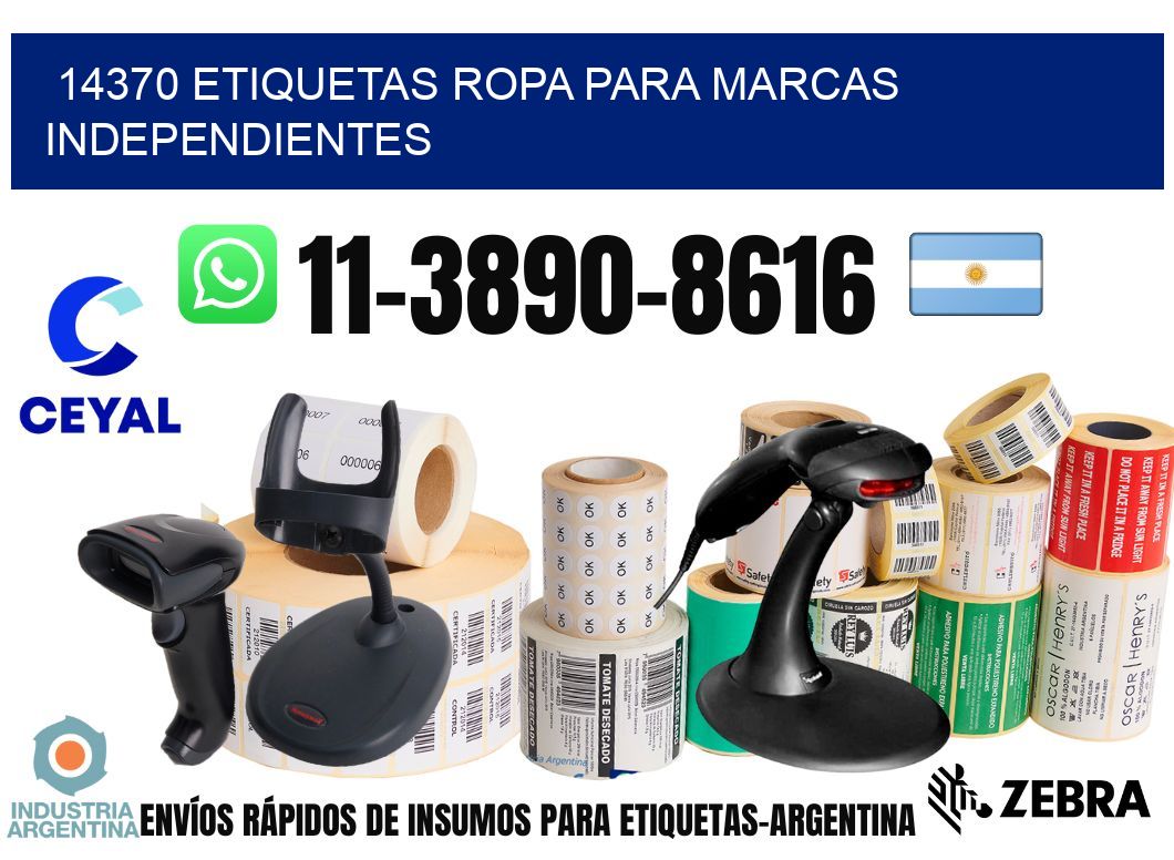 14370 Etiquetas ropa para marcas independientes