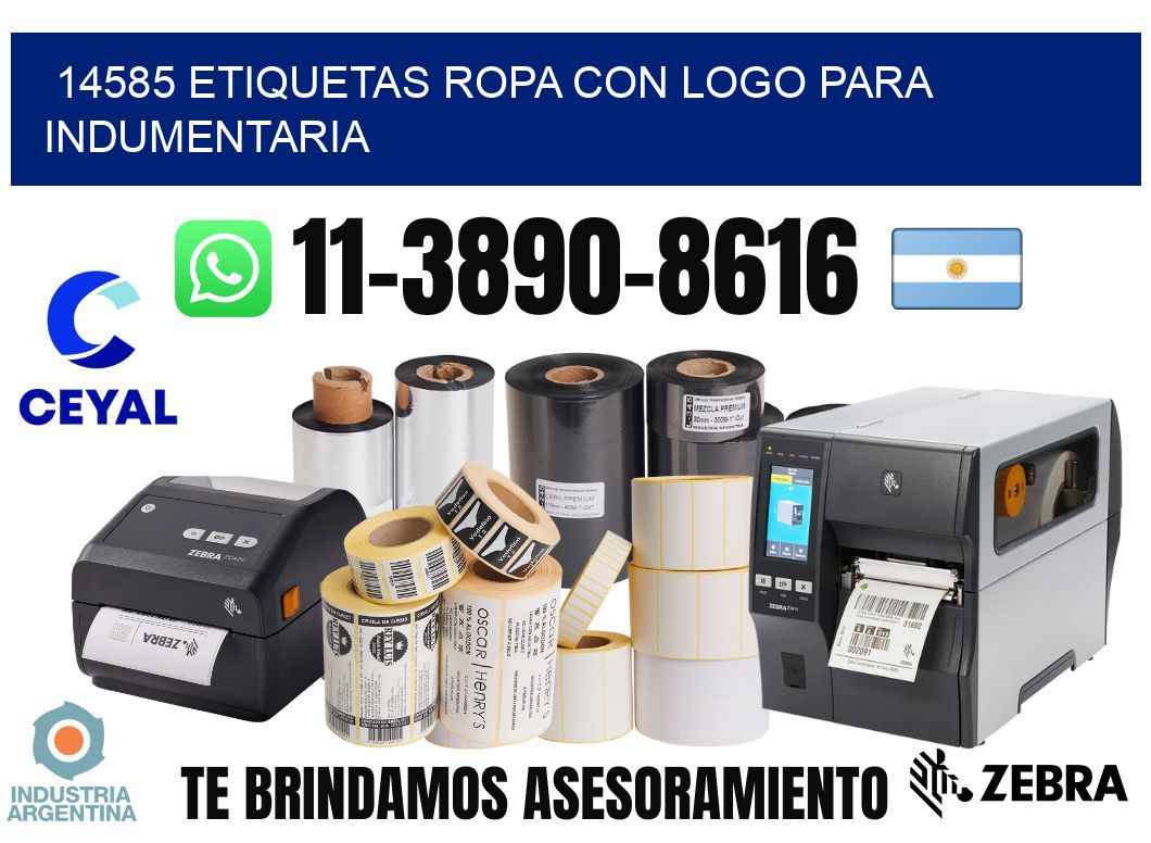 14585 Etiquetas ropa con logo para indumentaria