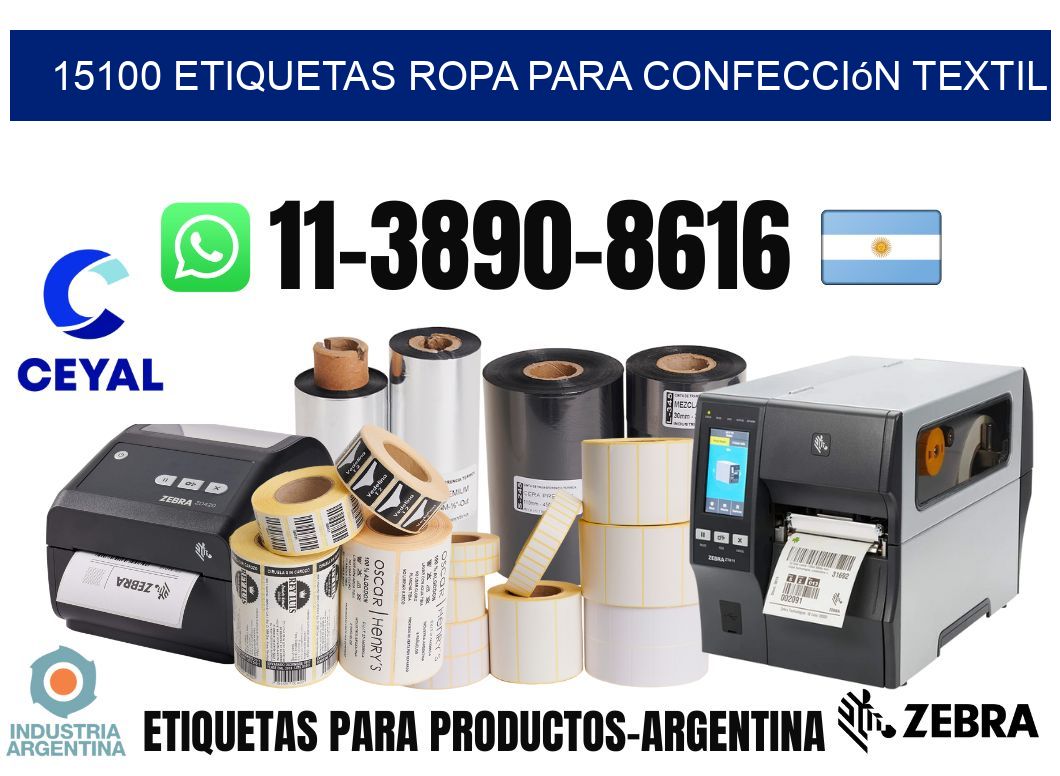15100 Etiquetas ropa para confección textil
