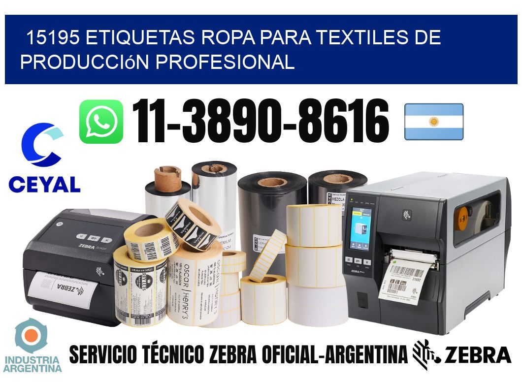 15195 Etiquetas ropa para textiles de producción profesional