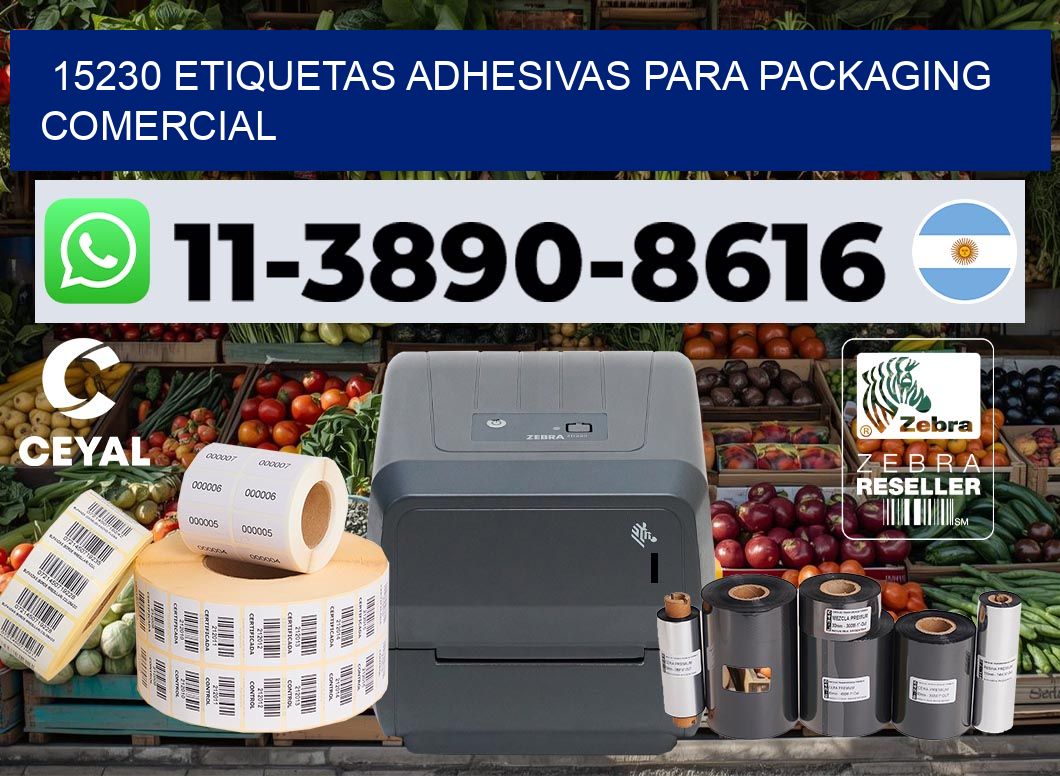 15230 Etiquetas adhesivas para packaging comercial