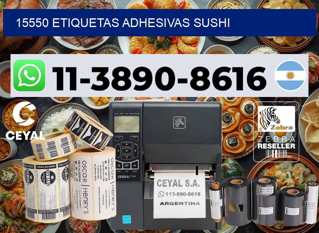 15550 etiquetas adhesivas sushi