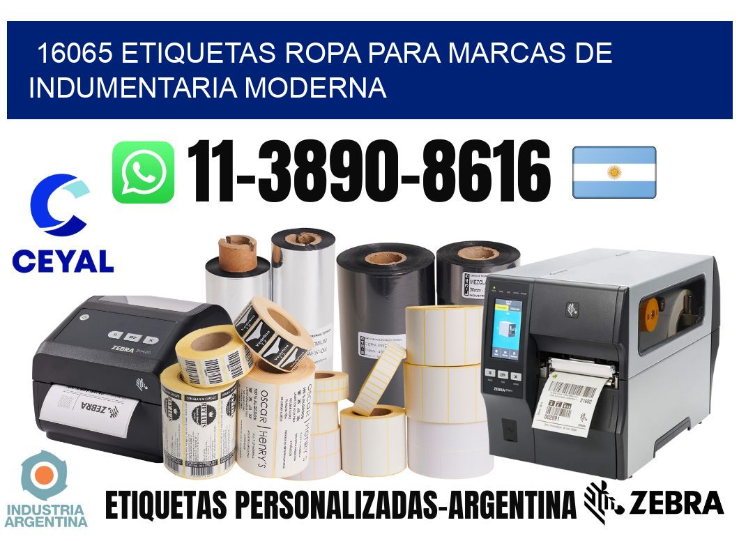 16065 Etiquetas ropa para marcas de indumentaria moderna