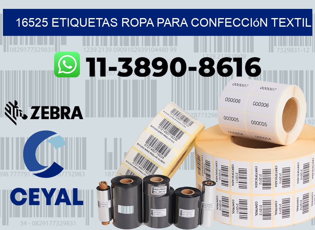 16525 Etiquetas ropa para confección textil
