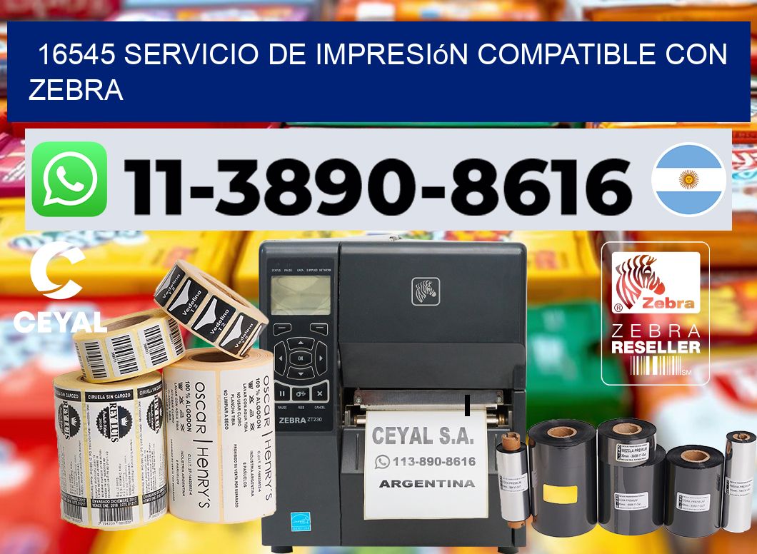 16545 Servicio de impresión compatible con Zebra