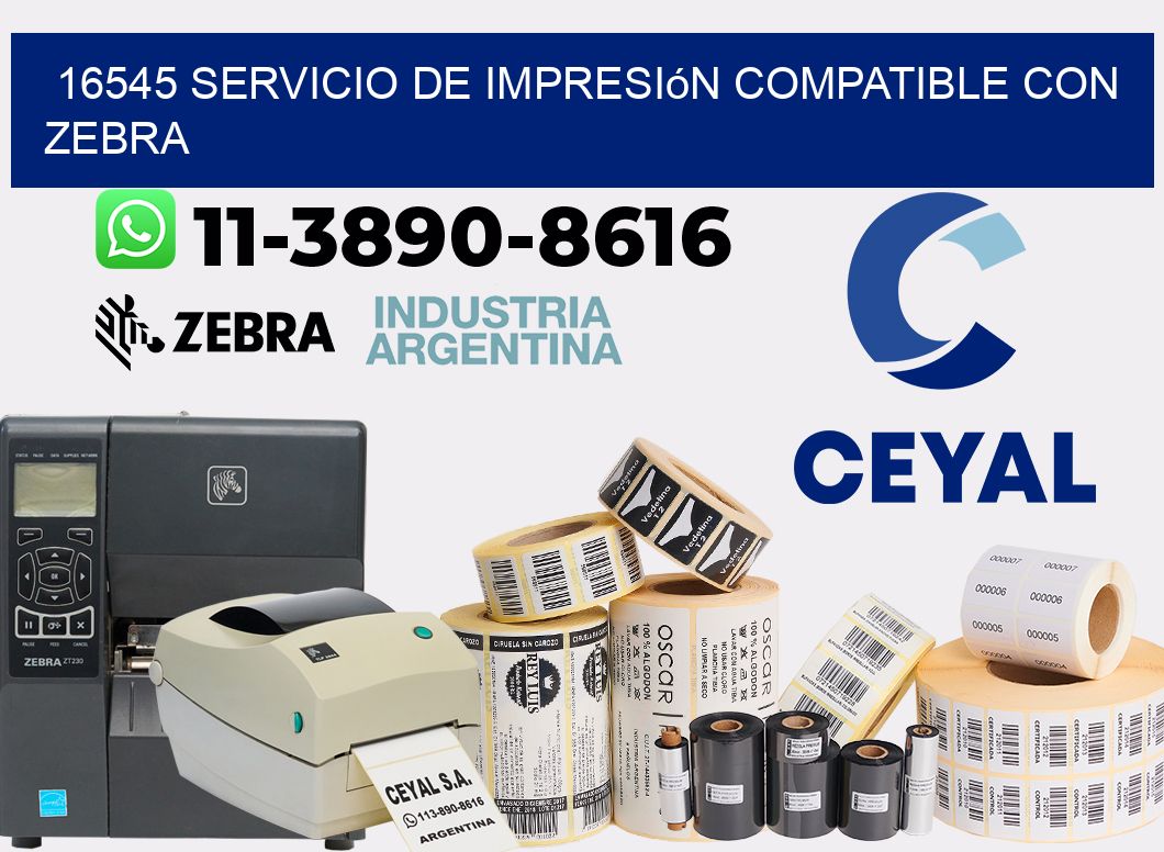 16545 Servicio de impresión compatible con Zebra