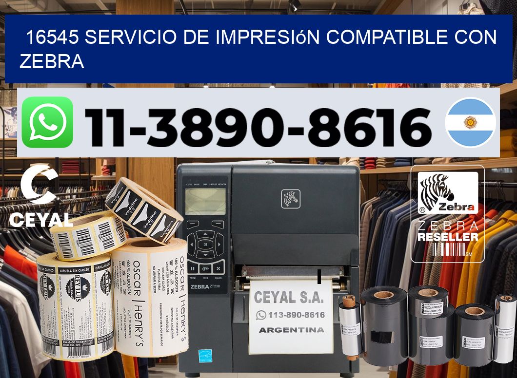 16545 Servicio de impresión compatible con Zebra