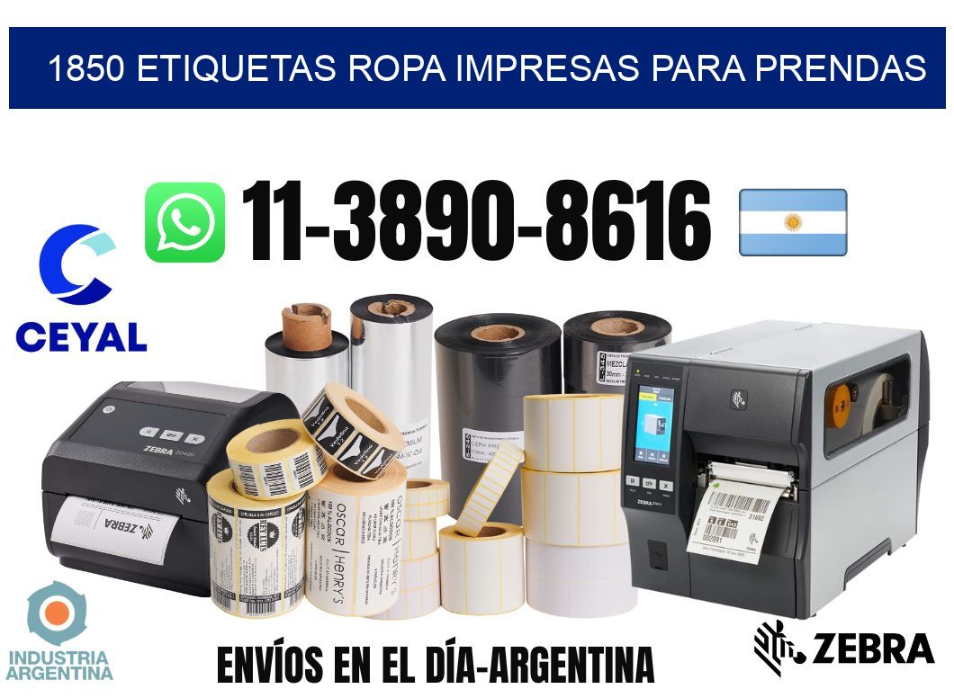 1850 Etiquetas ropa impresas para prendas
