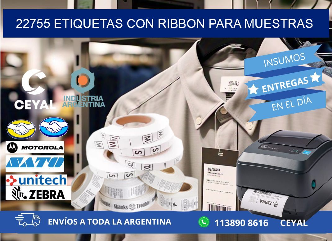 22755 etiquetas con ribbon para muestras