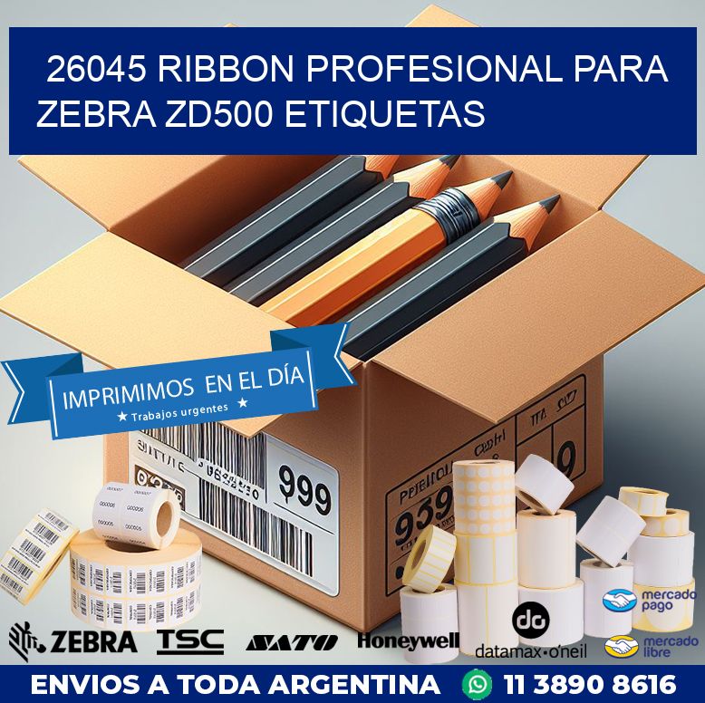 26045 ribbon profesional para zebra zd500 etiquetas