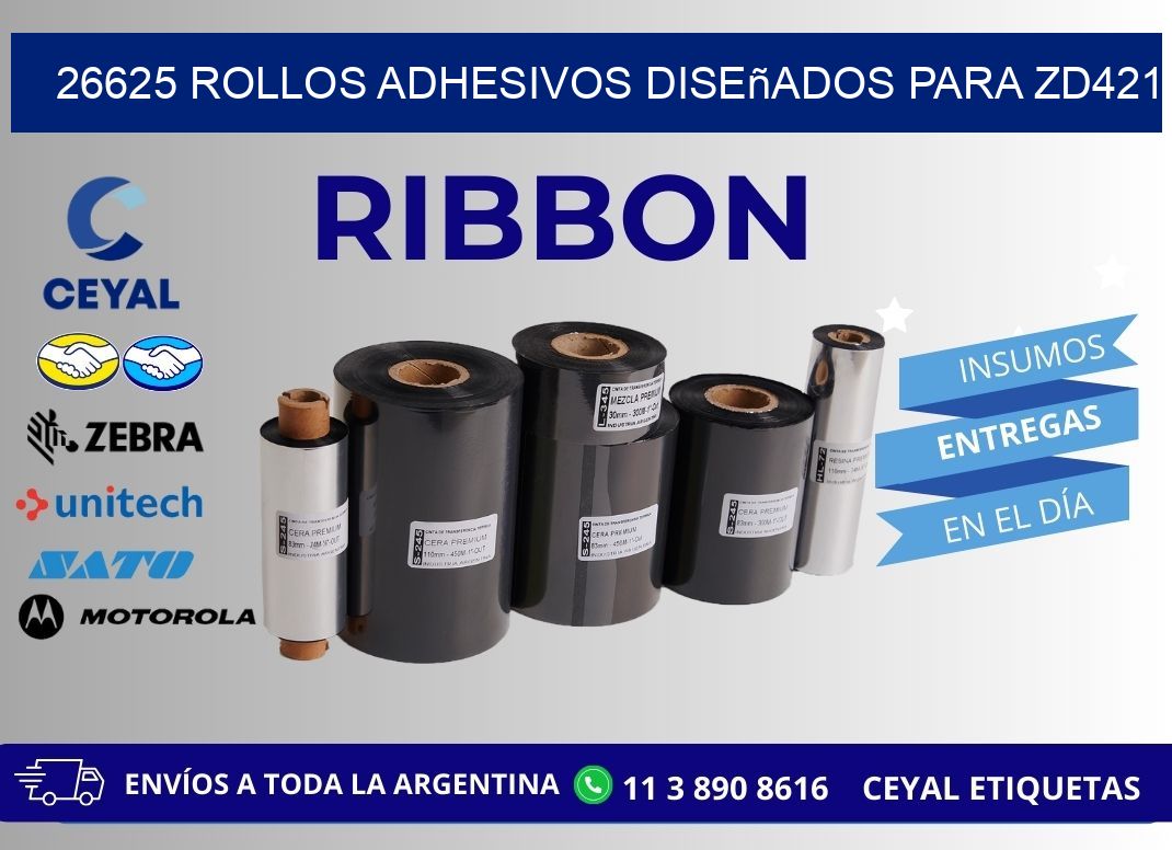 26625 rollos adhesivos diseñados para zd421