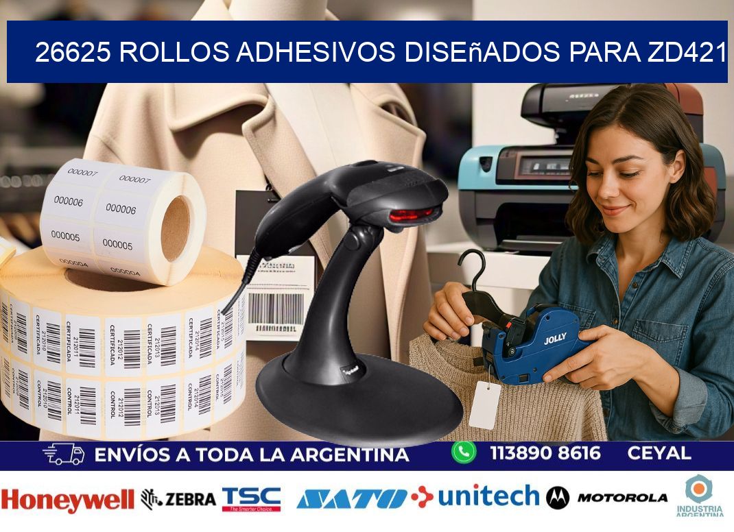 26625 rollos adhesivos diseñados para zd421